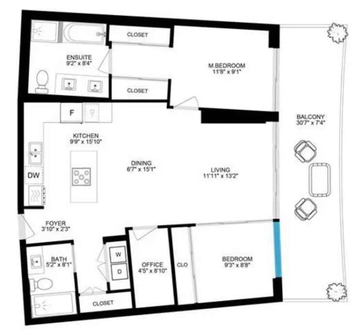 False Creek Luxury Condo 2 Bed 1 Den Avenue One Parking EV Charging