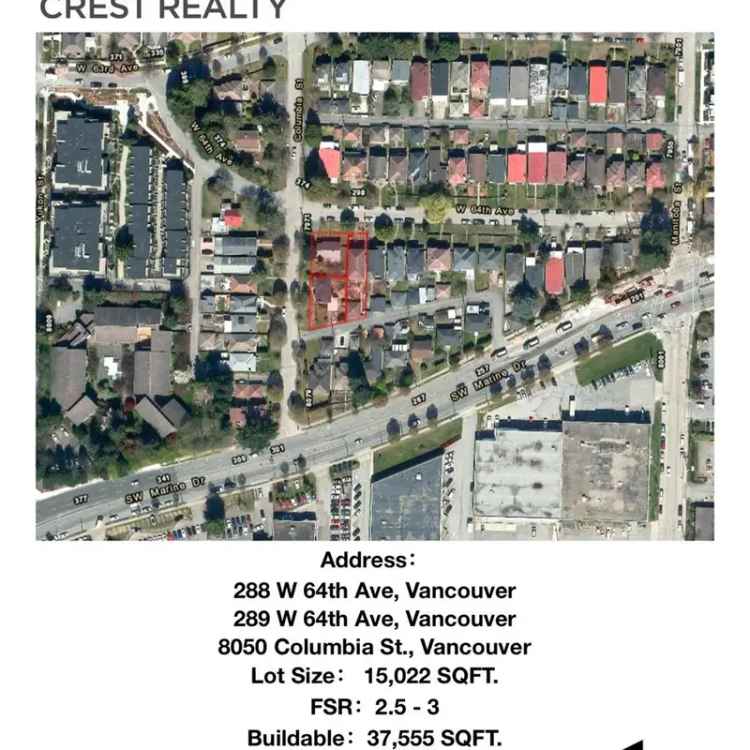 Cambie Corridor Land Assembly 15022 SQFT 6-Storey Development Potential