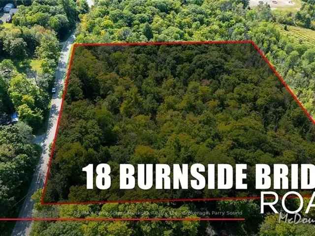 4.9 Acre Building Lot Near Parry Sound - Stunning Rural Property