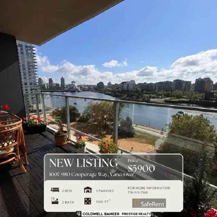 Luxury spacious waterfront view plus den FURNISHED