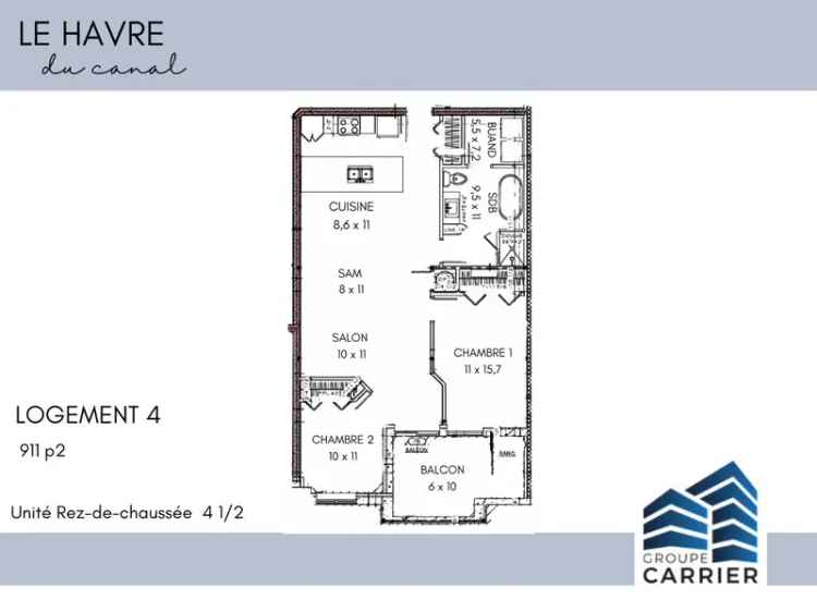 911 sq ft Main Floor Unit Near Vaudreuil Dorion