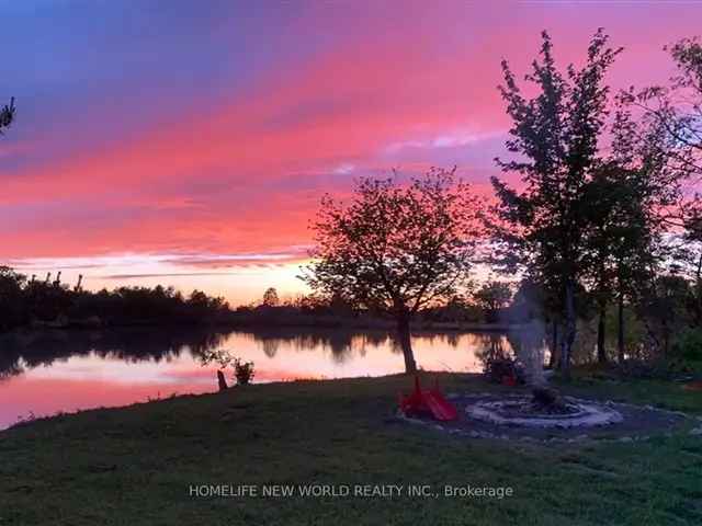 49-Acre Niagara Farm Log House with Pond