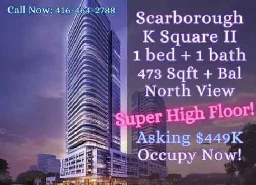 SELL AT LOSS Stunning High-Floor 1B 1B Scarborough Condo