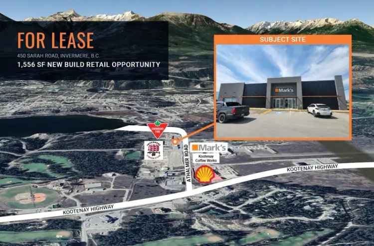 Lease Retail Unit near Canadian Tire in Invermere B C