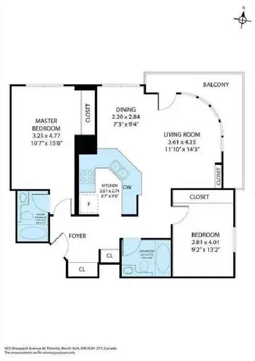 Luxurious '2 Bedroom   2 Full Washroom Condo'/Sheppard W. Subway