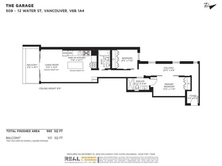 Gastown Loft 2 Bed 2 Bath  A C Parking Storage