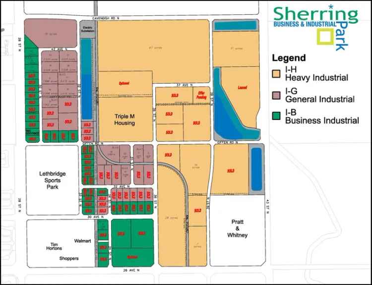 Sherring Business Industrial Park Lethbridge Land for Sale