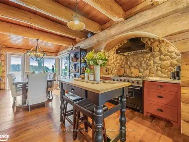 Lake Eugenia Waterfront Log Home Luxury Custom Gourmet Kitchen