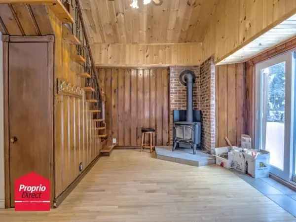 Waterfront Home for Sale Two Storey House with Fireplace Laurentides