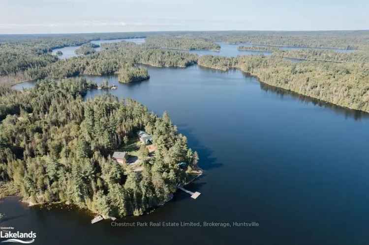 Buy House on Angus Lake in Temagami with Custom Lodge and Beach