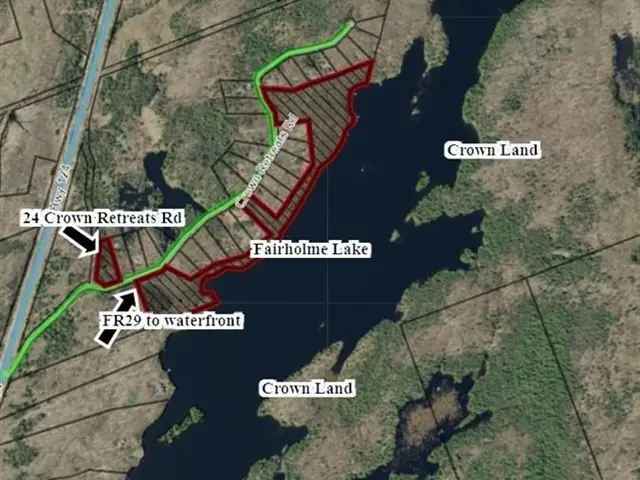 1.93 Acres Fairholme Lake Access Waterfront Lot Mckellar