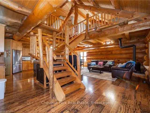 Grand Log Home with Lake Views and Expansive Porch