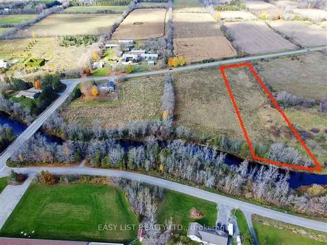 1.93 Acre Waterfront Lot Oxford Mills Village Kemptville Creek Access