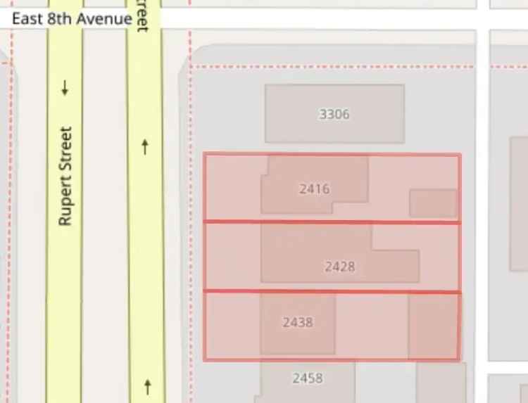 Development Opportunity 3 Lots 12078 sq ft Near Skytrain