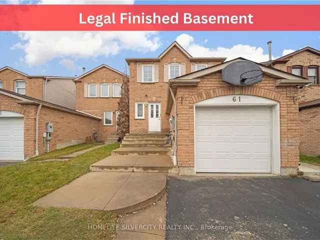 Beautiful 3 Bedroom Freehold Townhouse with Legal Basement Apartment