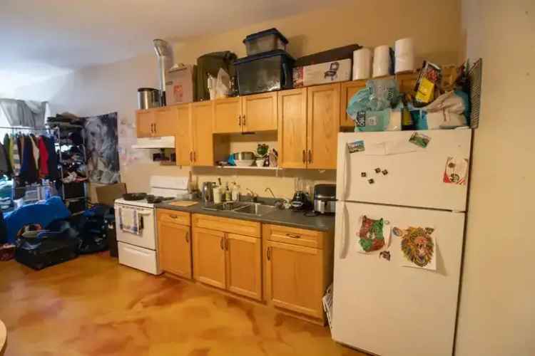 Rent bachelor apartment in downtown St Catharines with open concept kitchen