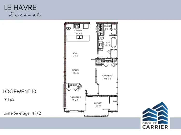 New 2-Bedroom Condo 911 sq ft - High-End Finishes