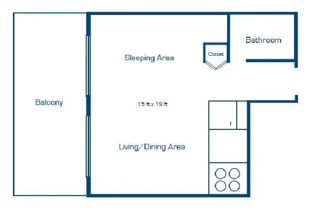 Downtown Bachelor unit for April - $1325