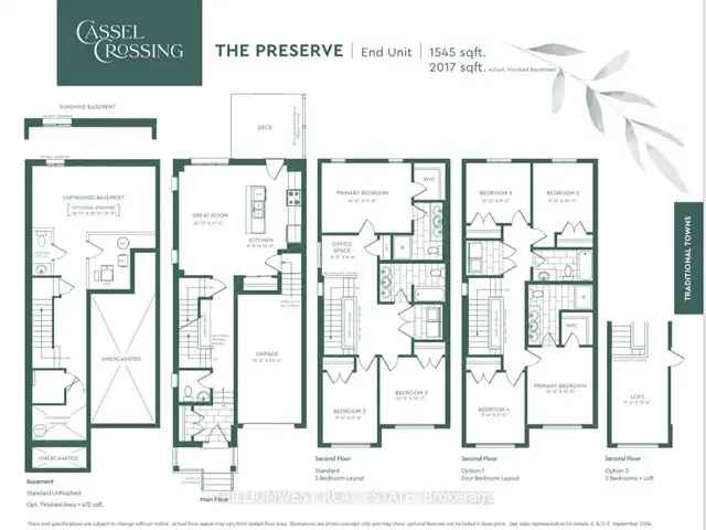 New Hamburg Townhouse The Preserve 3 3+Den 4 Bedroom End Unit