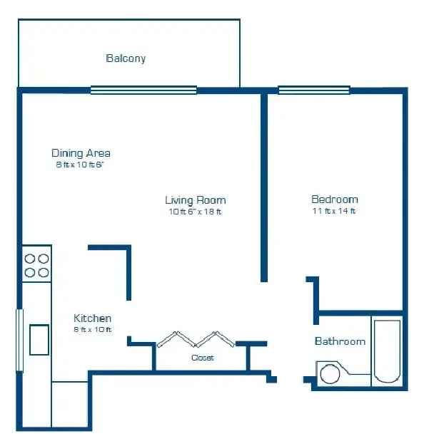 Downtown - Large 1 bedroom Corner Unit for April!