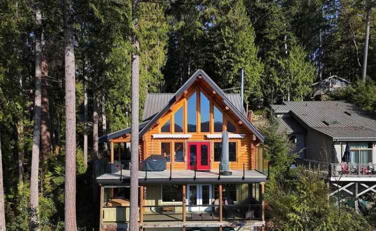 Ocean View Log Home Sechelt 4 Bedrooms Private Setting