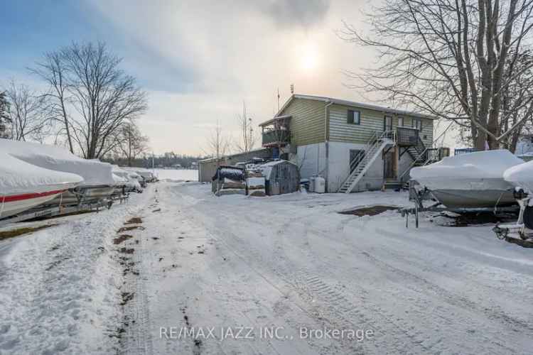 Waterfront Marina with Boat Slips Shops Apartments on Rice Lake