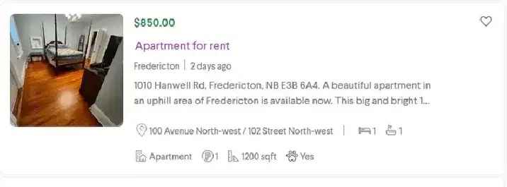 Fraud ( Apartment for rent - Fredericton )