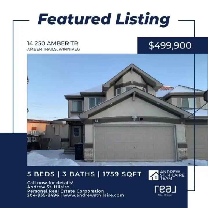 Condo for Sale in Amber Trails Winnipeg