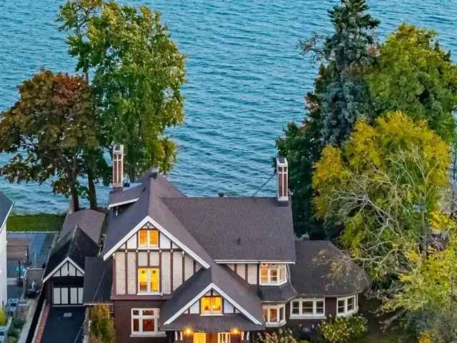 Lakefront Tudor Revival Mansion in Burlington