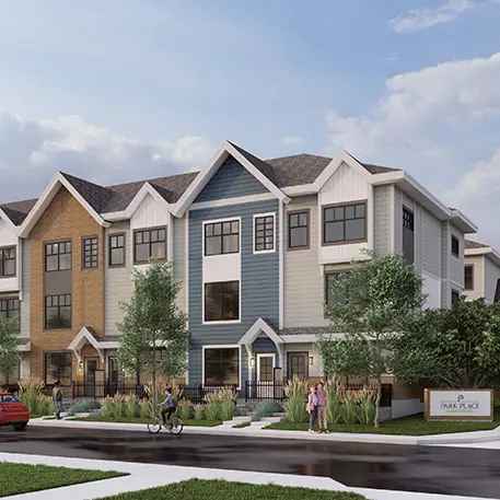 Buy townhome in Park Place of Lake Mahogany with modern design features