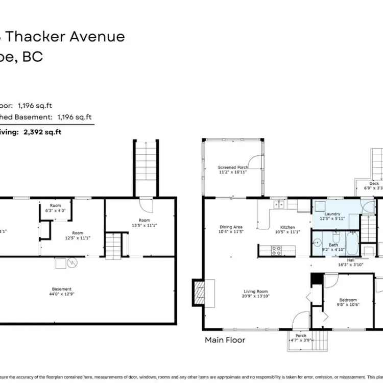 3 Bed 1 Bath Rancher House for Sale with Unfinished Basement