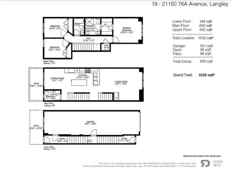 A $949,000.00 Townhouse with 3 bedrooms in Willoughby Heights, Langley