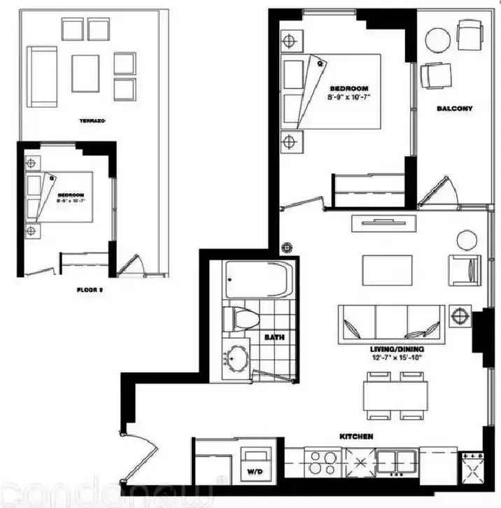 Yorkdale 1 Bedroom Condo for Rent - Parking Locker Included