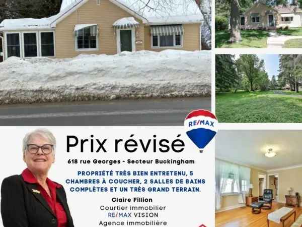 2 Story House for Sale Outaouais 4 Bedrooms Double Garage Wooded Lot