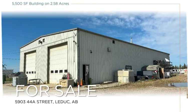 5500 sq ft Freestanding Building on 2.58 Acres in Leduc