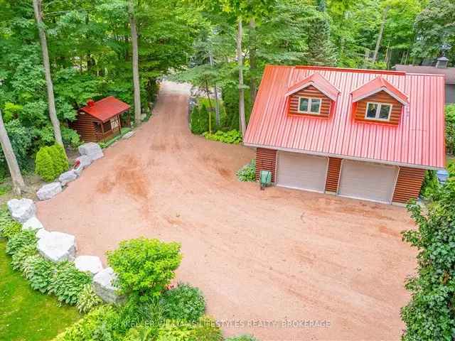 Lakefront Log Home with Private Beach and Detached Garage