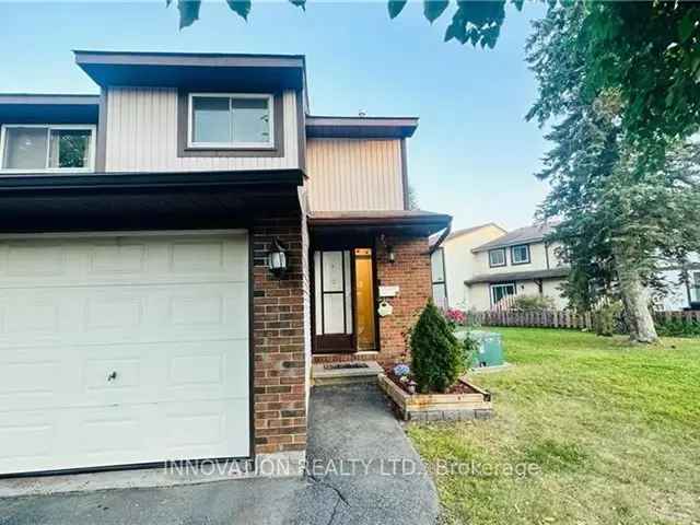 Kanata End-Unit Family Home - Updated Kitchen, Finished Basement, Private Parking