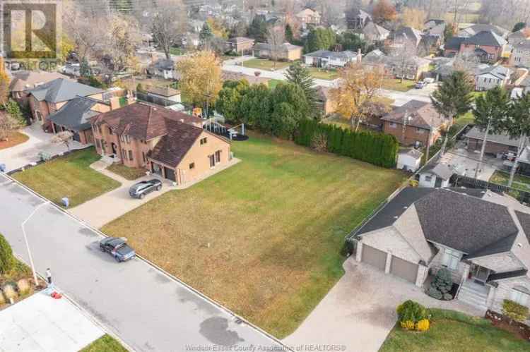 Vacant Land Windsor Essex Family Home Building Opportunity