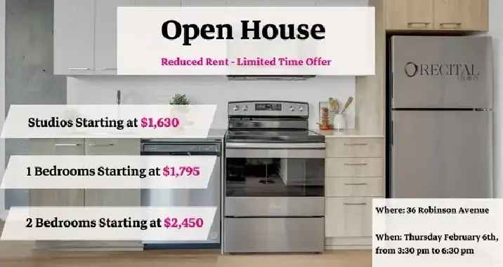 Rent apartment open house at 36 Robinson Avenue with modern finishes