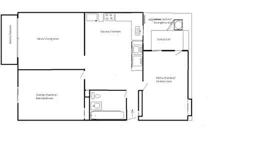 4 rooms apartment of 65 m² in Montreal