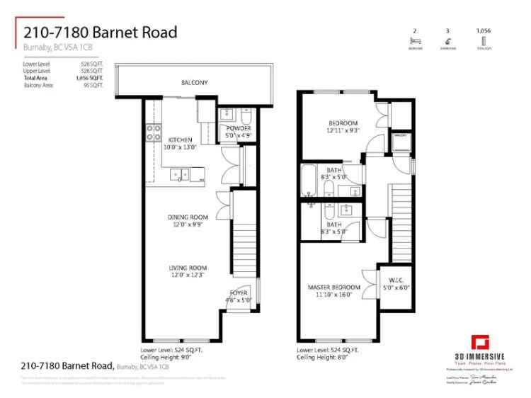 Westridge Burnaby Townhouse 2 Level Corner End Unit