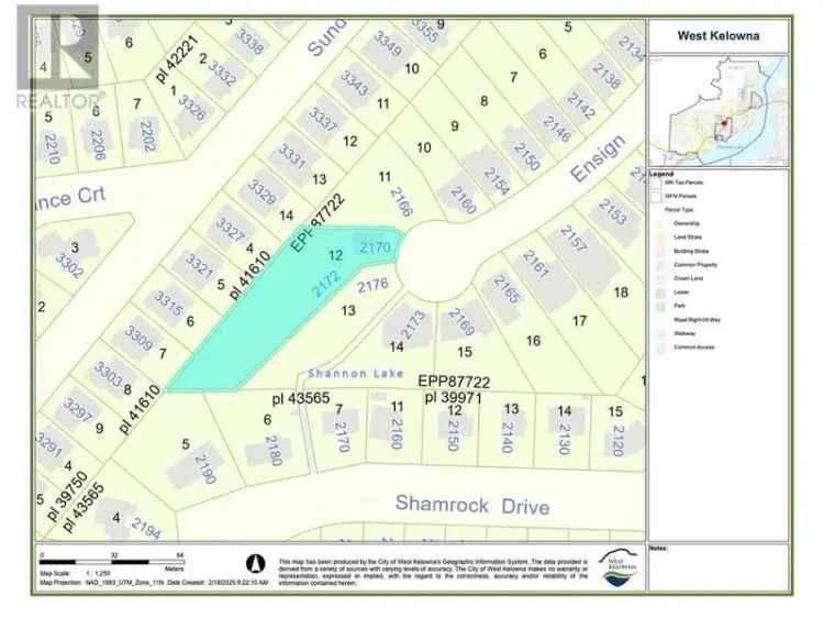 West Kelowna Lake View Building Lot with Carriage House