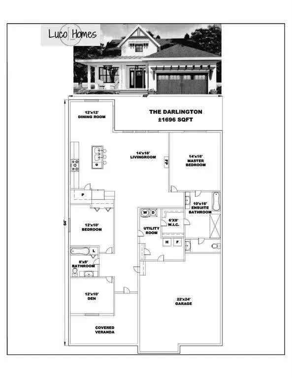 The Darlington Bungalow: 2 Bed, 1696 sq ft Custom Home