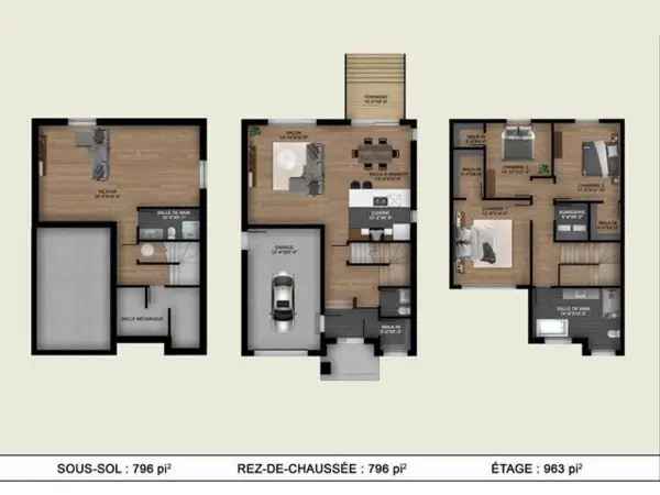 New 3 Family Homes in Saint Constant Modern Design 5 Year Warranty