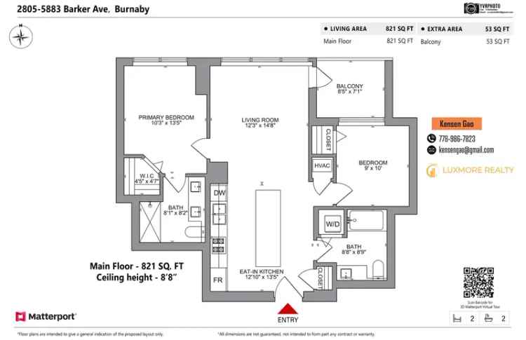 2805 5883 BARKER Avenue in Burnaby: Metrotown Condo for sale in “ALDYNNE ON THE PARK” (Burnaby South)  : MLS®# R2941131