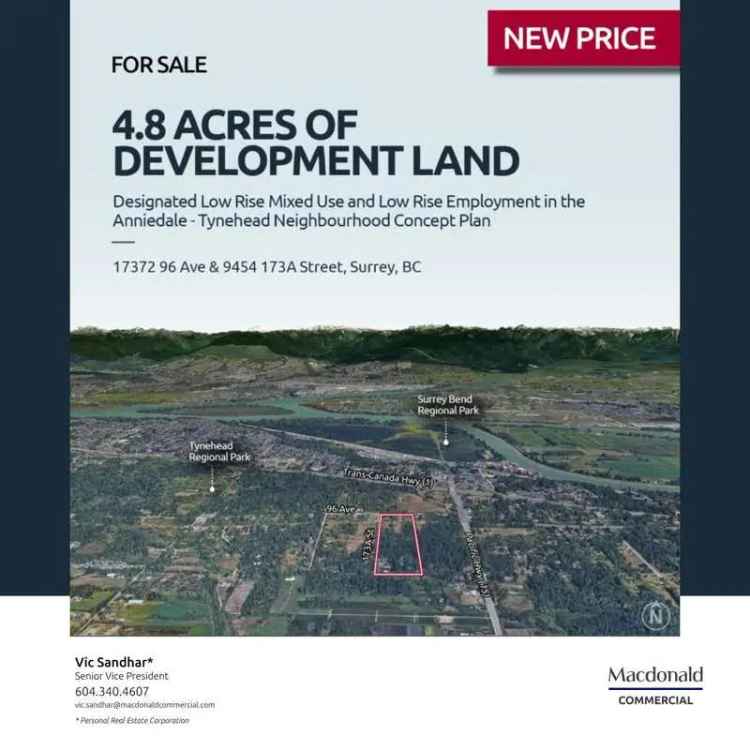 4.8 Acre Development Site For Sale in North Surrey