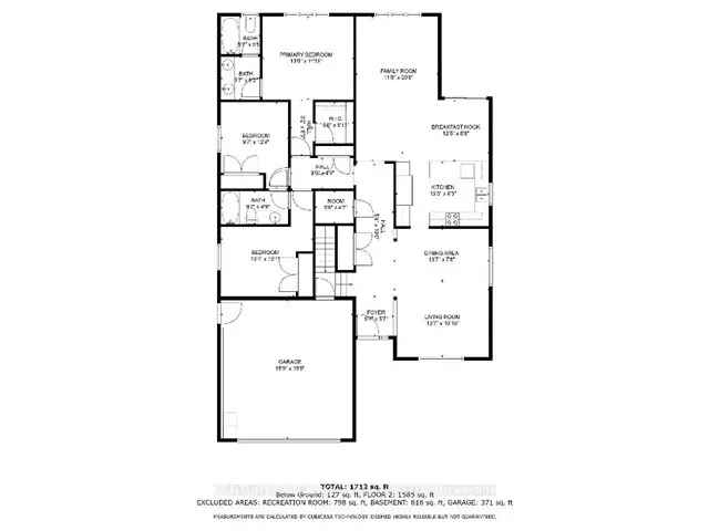 1585 Sq Ft Bungalow in Essa Premium Ravine Lot Family Home