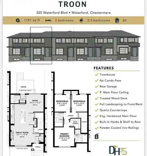 Buy Townhome in Chestermere with Modern Features and Lake Access