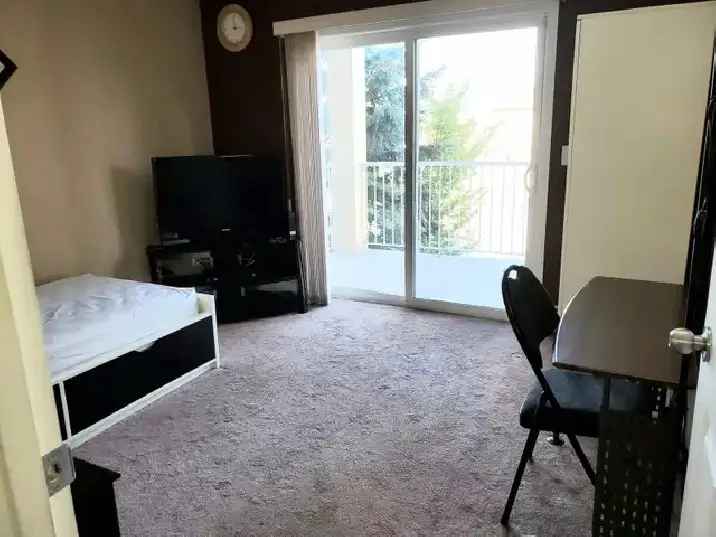 Furnished Bedroom with Balcony in South Condo with Gym-Nov 1