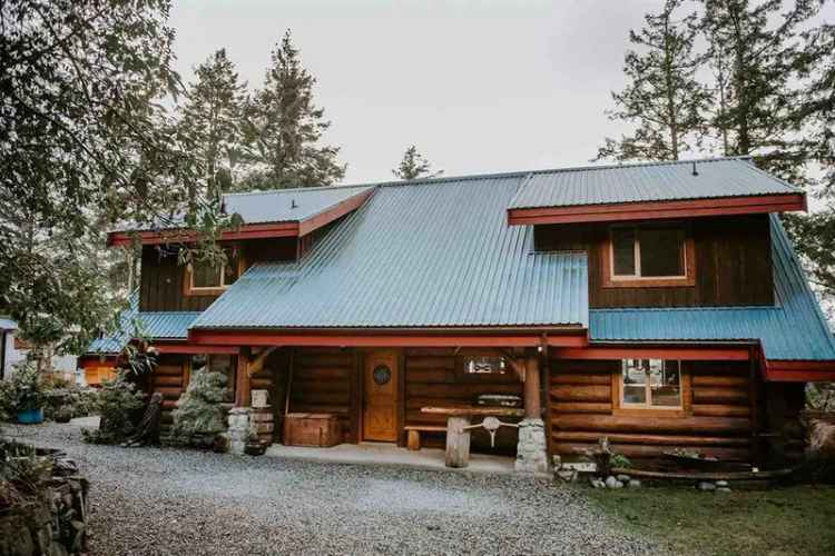 Oceanview Log Home on 4.5 Acres with Guest Cottage and Rental Income